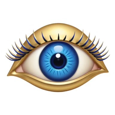 evil eye with gold lashes sticker