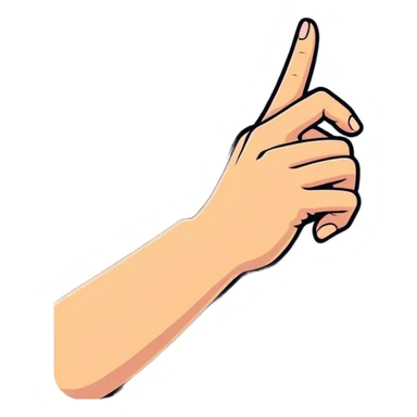 open hand with thumb holding down the ring finger, cartoonish sticker style sticker