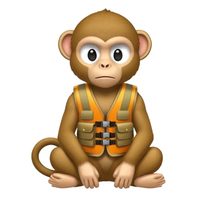 monkey wearing bullet proof sticker
