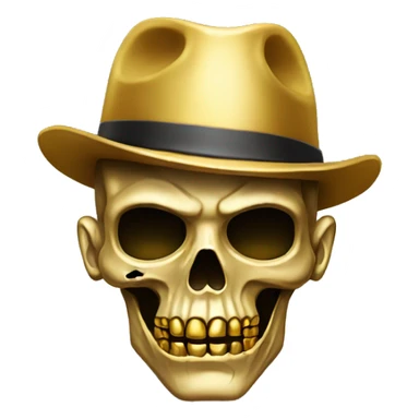 Zombie gold skeleton gangster sticker