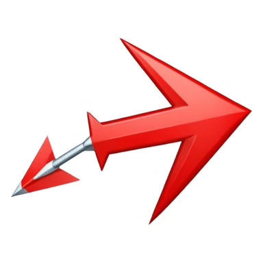 roter pfeil mit schwarzer umrandung sticker