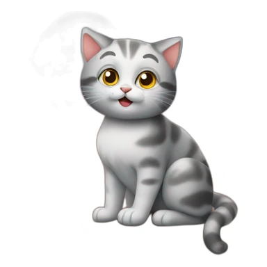 Gatito mirando la luna  sticker