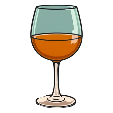 brandy glass on garden table sticker