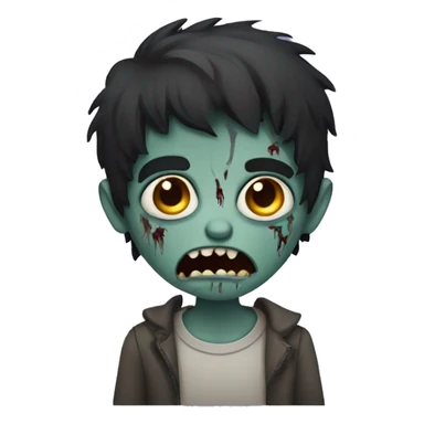 boy zombie with dark hair sticker