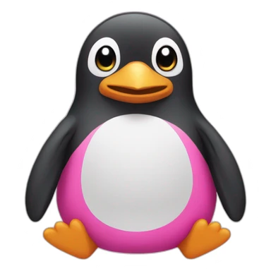Pinguin wearing a pink shorts sticker