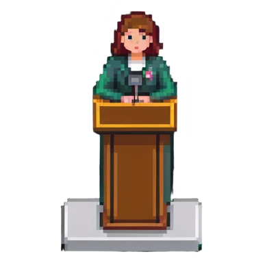 governor at a podium sticker