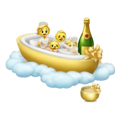 Christening float home with champagne  sticker