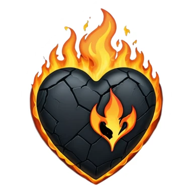 Black burning plain heart sticker