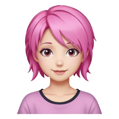 pink anime girl make up cute sticker