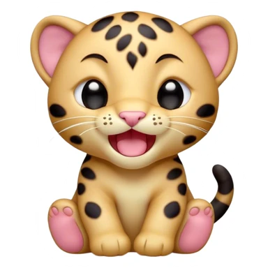Cinematic Cute Yawning Baby Panther Portrait Emoji, Head tilted slightly with a dramatic, wide-open yawn, showcasing a small, plush body with drowsy, half-closed eyes and an open, relaxed expression, Simplified yet irresistibly adorable features, highly detailed, glowing with a soft, cozy glow, high shine, relaxed yet expressive, stylized with a dash of whimsical charm, soft glowing outline, capturing the essence of a drowsy yet affectionate baby panther that appears ready to stretch out for a nap! sticker