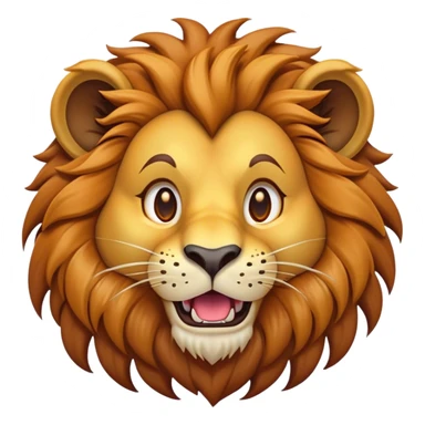 Cinematic Comical Lion Portrait Emoji, Head tilted dramatically with an exaggeratedly amused expression, featuring a striking tawny Fur with a flamboyant mane and wide, expressive amber eyes filled with playful disbelief, Simplified yet hilariously expressive features, highly detailed, glowing with a slightly sassy glow, high shine, dramatic yet playful, stylized with an air of cheeky jungle mischief, bright and endearing, soft glowing outline, capturing the essence of a spirited and over-the-top lion, so meme-worthy it feels like it could roar its way into internet fame instantly! sticker