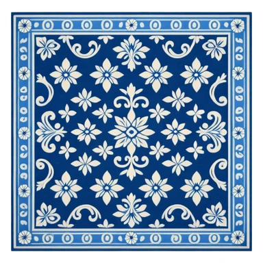traditional patterned blue carpet sticker