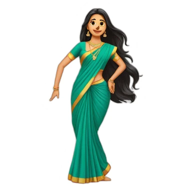 Harsha singh wearing saree long hair dancing  sticker