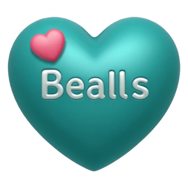Teal heart with Belles with Balls wording sticker