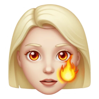 Error face with heat eyes sticker