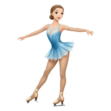 An icon featuring a graceful figure skater performing a spin on the ice. The background includes a grand ice rink palace with shining spotlights and cheering spectators in the stands. Transparent background highlights the elegance and artistry of figure skating sticker