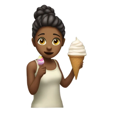 girl by the window indoors eating ice cream sticker