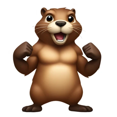 Beaver showing biceps sticker