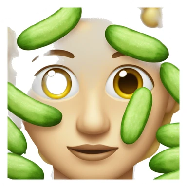 Face with cucumbers on eyes sticker
