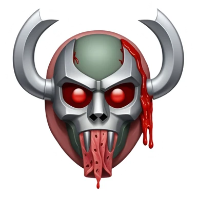 A piece of meat with a MF DOOM mask on top of it sticker