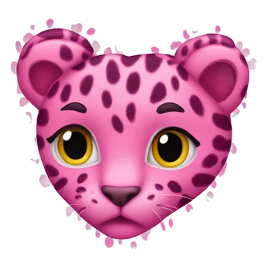 Pink leopard heart sticker