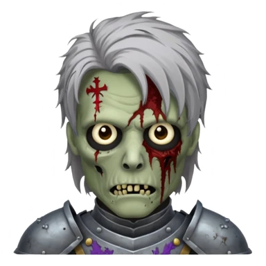 zombie knight with hair sticker