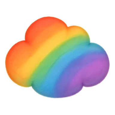 gay pride emoji, rainbow cloud, soft and fluffy sticker