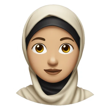 a light skinned female with a black headscarf shawl on her head sticker