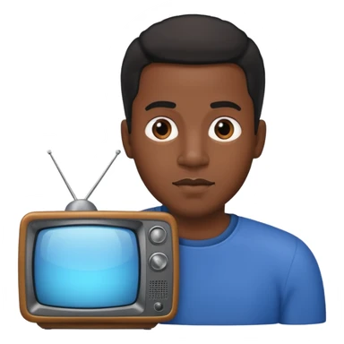 Black man with tv sticker