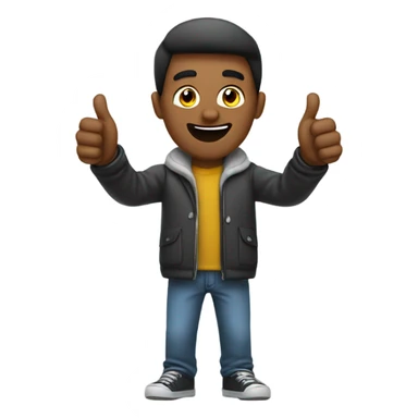 guy giving two thumbs up sticker