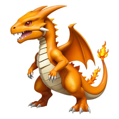 Shiny Exotic Excessive Mysterious Cubone-Charizard-Pokémon-Fakémon-hybrid-creature (full body) sticker