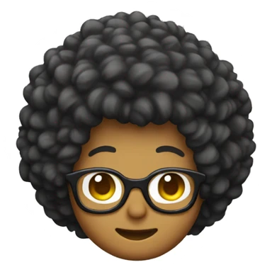 nerd emoji with afro hair  sticker