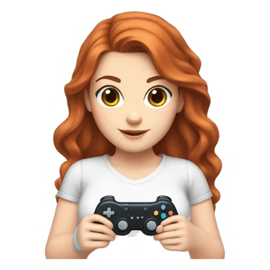 White girl, auburn hair, with a Nintendo switch controller sticker