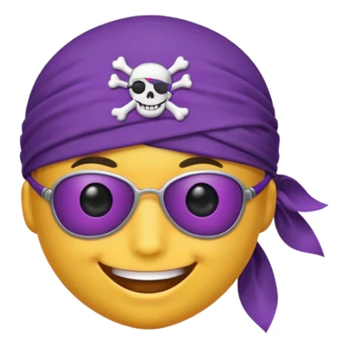 Purple pirate emoji sticker