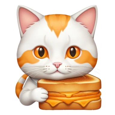 cat making a grilled cheese sandwich sticker