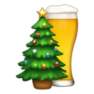 christmas tree and beer sticker