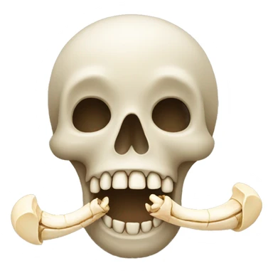Emoji with bone in its mouth sticker