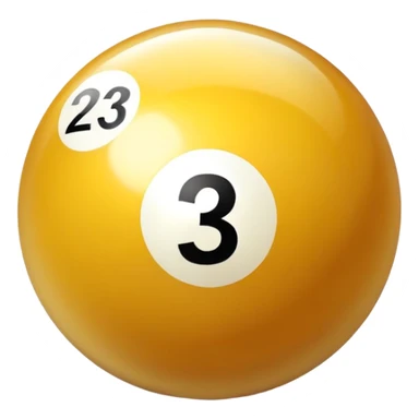 golden billiard ball with the number 23 sticker