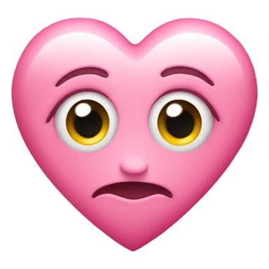 Pink heart with cute eyes sticker