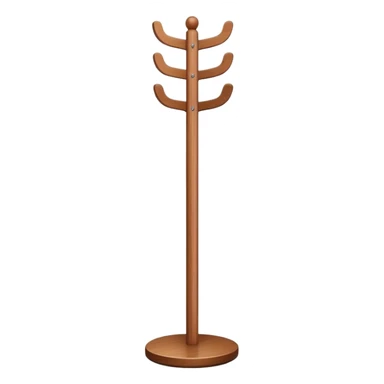 minimalist coat rack with clean lines and rounded corners in apple style sticker