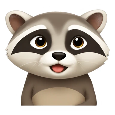 raccoon and otter in love  sticker