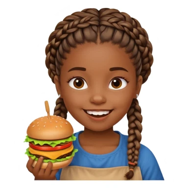 young black girl viking eating burger sticker
