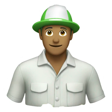 gardener pith helmet jacket white green trees  sticker