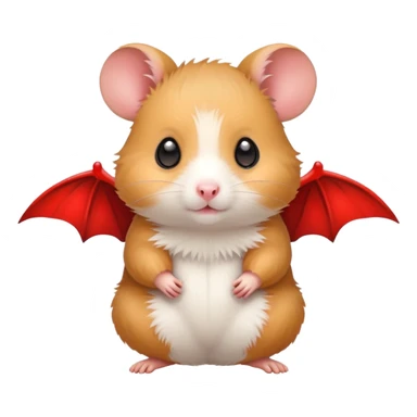 Hamster with red bat wings sticker