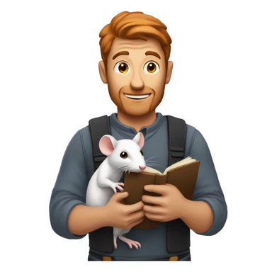 Read head man holding rat sticker