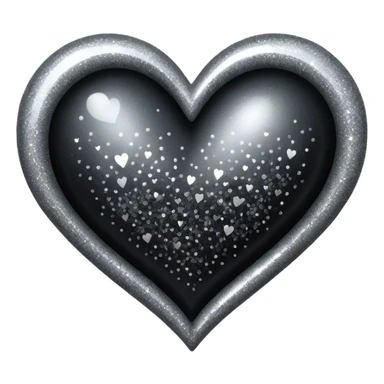 heart with black and silver glitter sticker