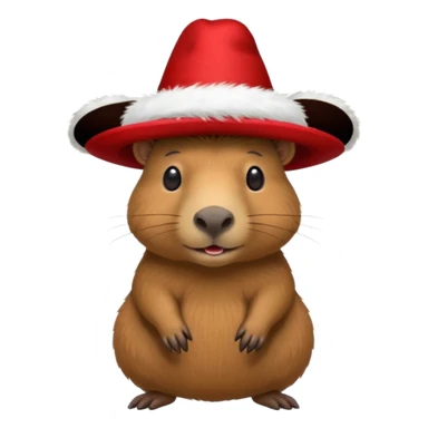 Capibara con sobrero navideño sticker