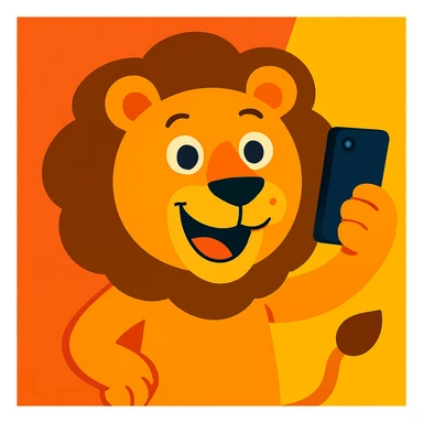 Selfie lion sticker