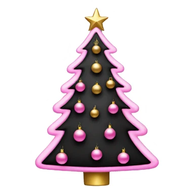Black gold and pink Christmas tree sticker