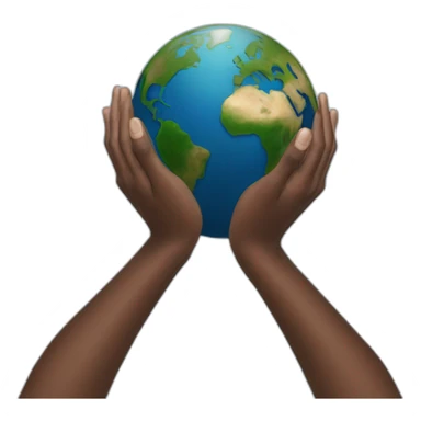 Two hands holding the Earth from below sticker